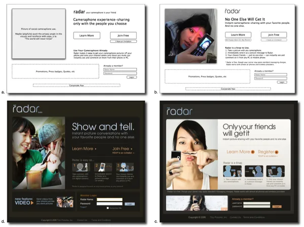 Stages of a home page redesign